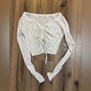 Women's White Ruched Top